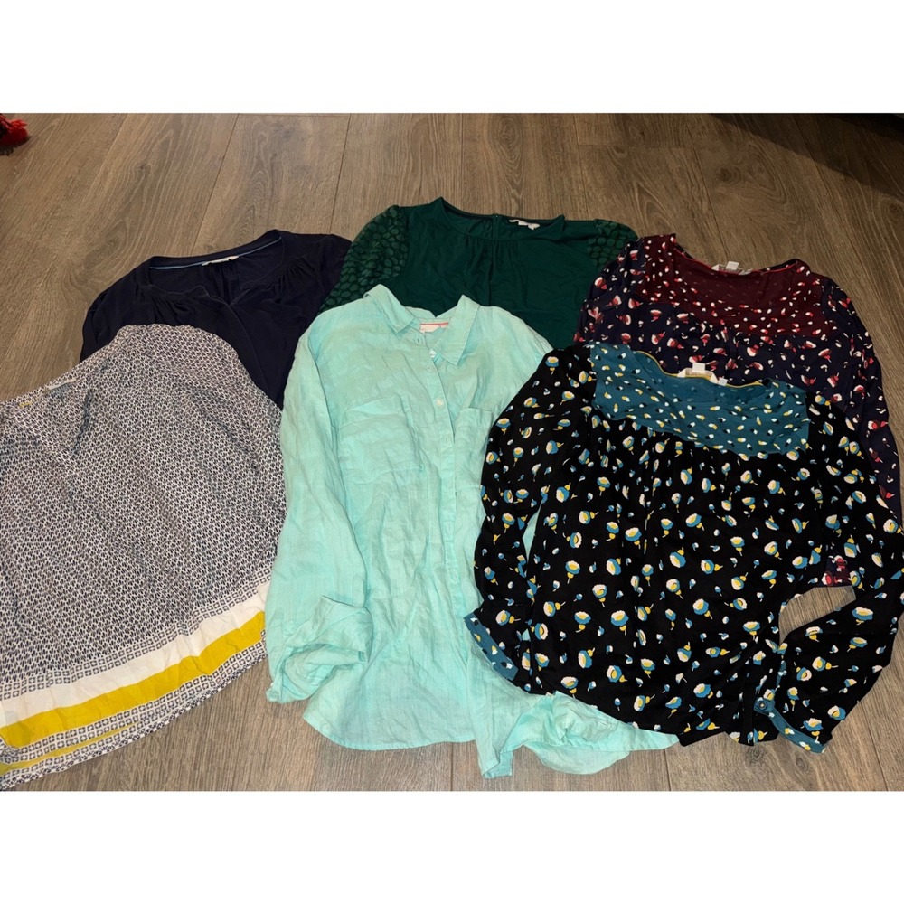 Boden Womens shirt lot Long Sleeve linen Button Up Shirt Size 10
